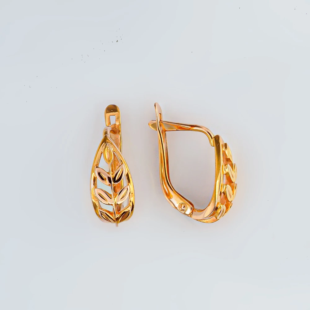 Серьги из красного золота 585 пробы 1