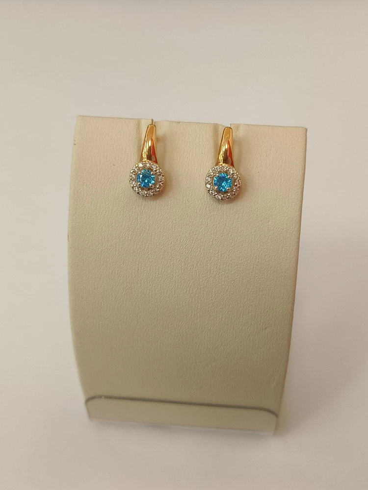 Серьги с топазом из красного золота 585 пробы 1