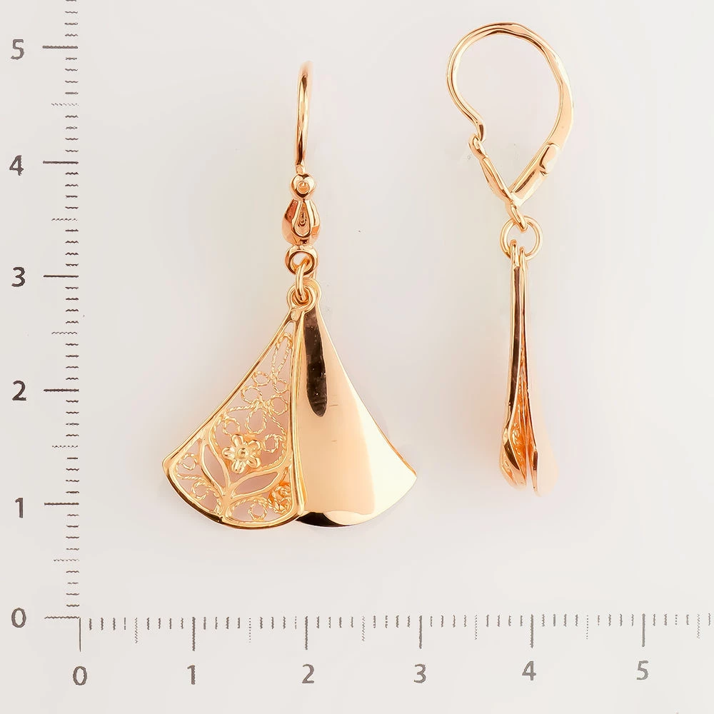 Серьги из красного золота 585 пробы 2