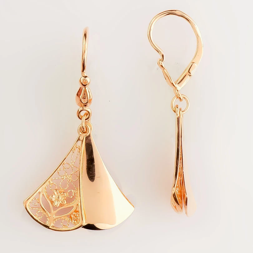 Серьги из красного золота 585 пробы 1