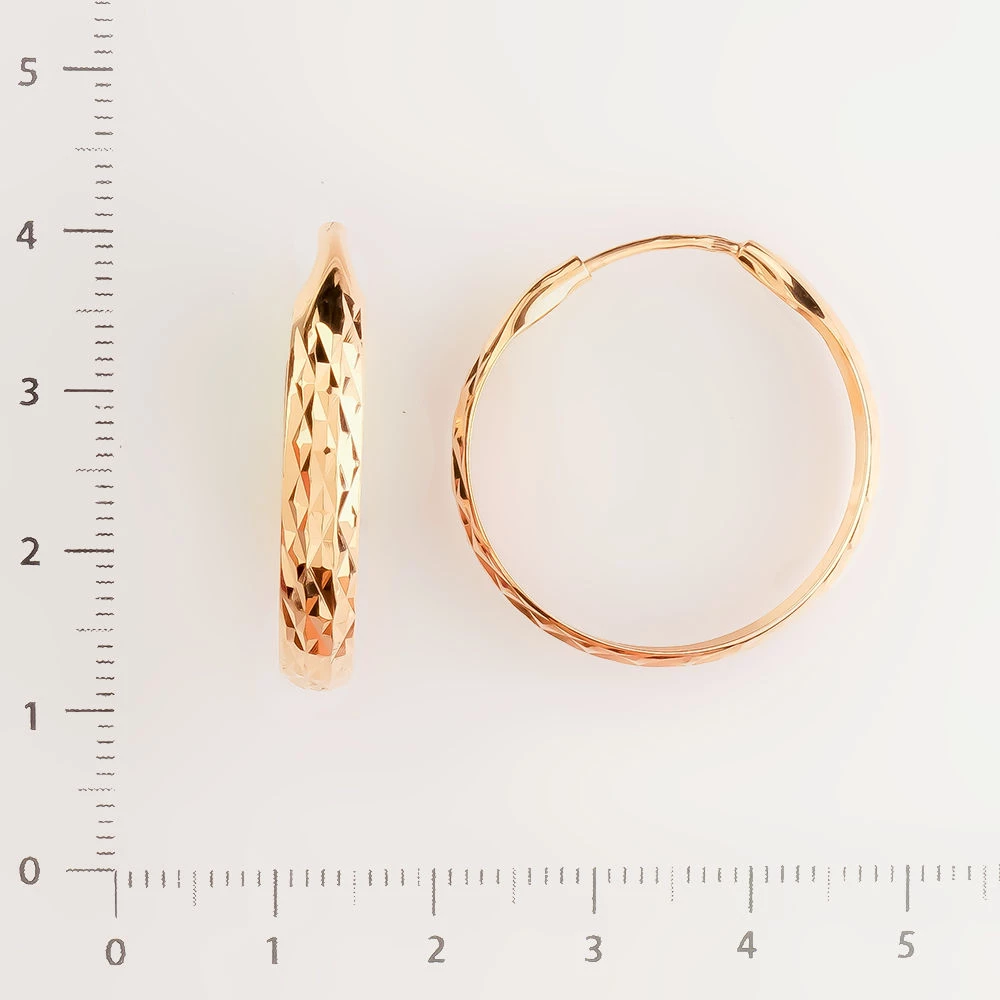 Серьги конго из красного золота 585 пробы 2