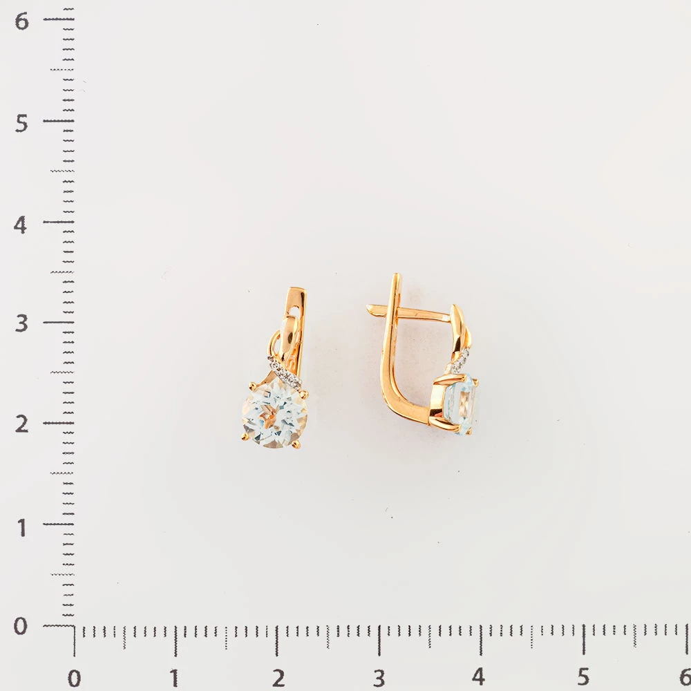 Серьги с топазом из красного золота 585 пробы 2
