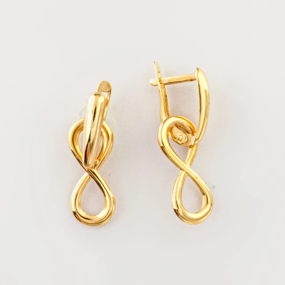 Серьги из желтого золота 585 пробы 1