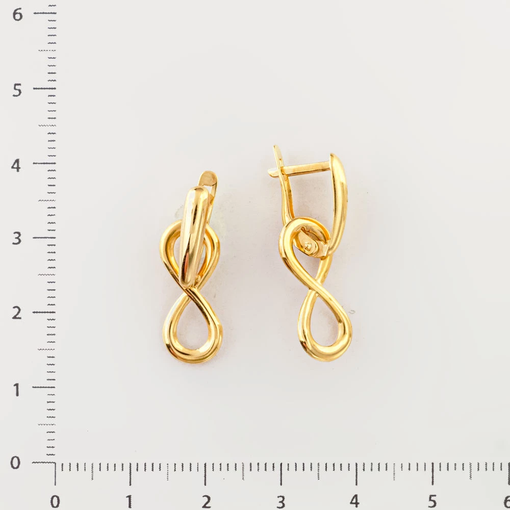Серьги из желтого золота 585 пробы 2