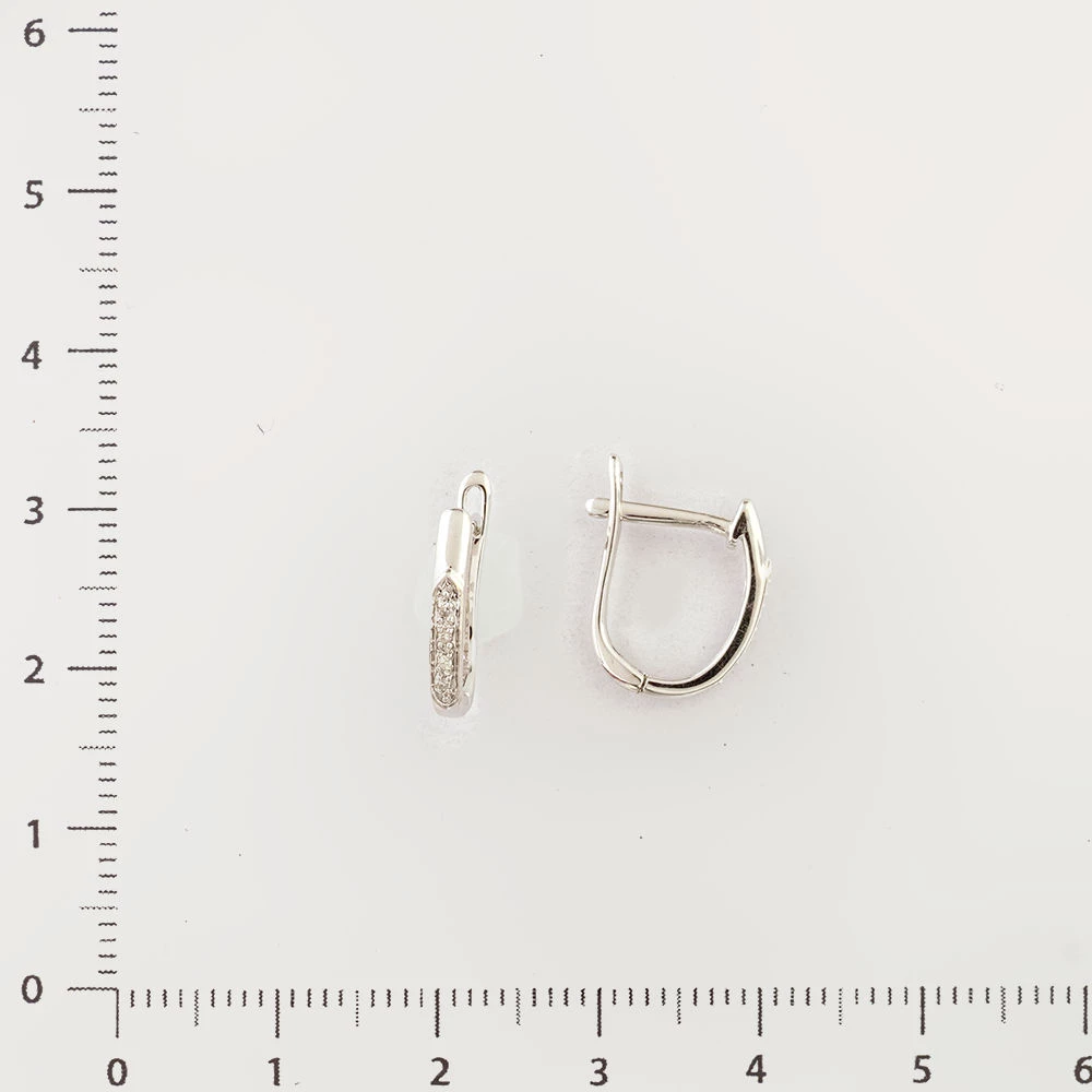 Серьги с бриллиантом из белого золота 585 пробы 2