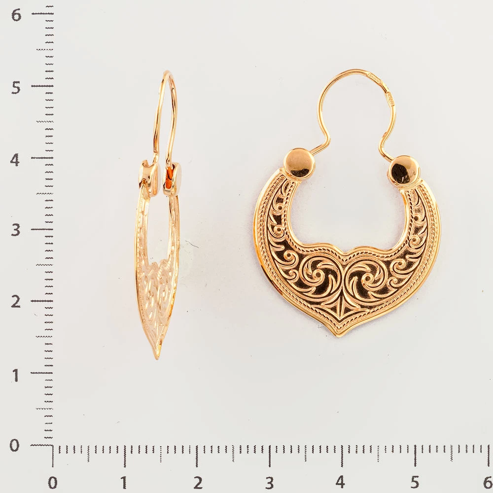 Серьги из красного золота 585 пробы 2