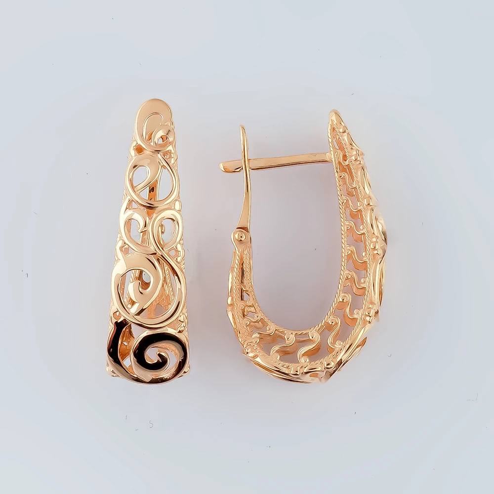 Серьги из красного золота 585 пробы 1