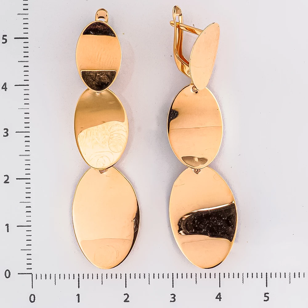 Серьги из красного золота 585 пробы 2