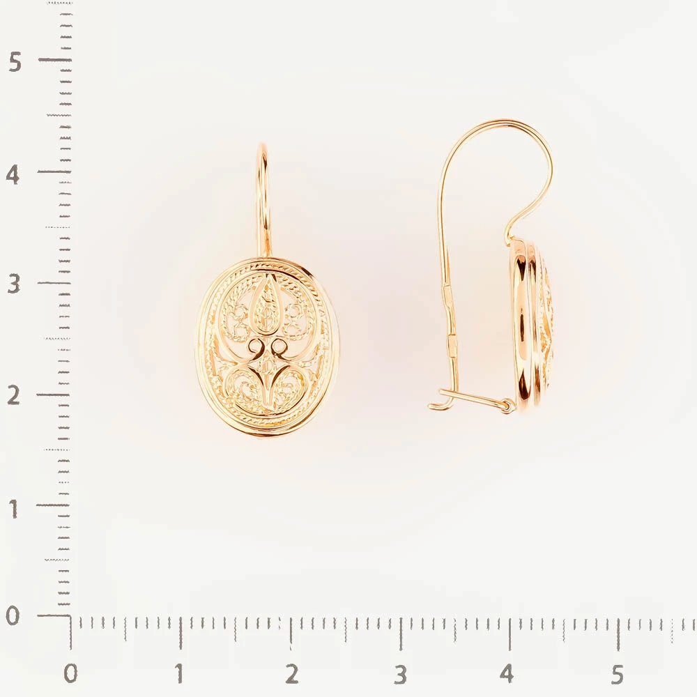 Серьги из красного золота 585 пробы 2