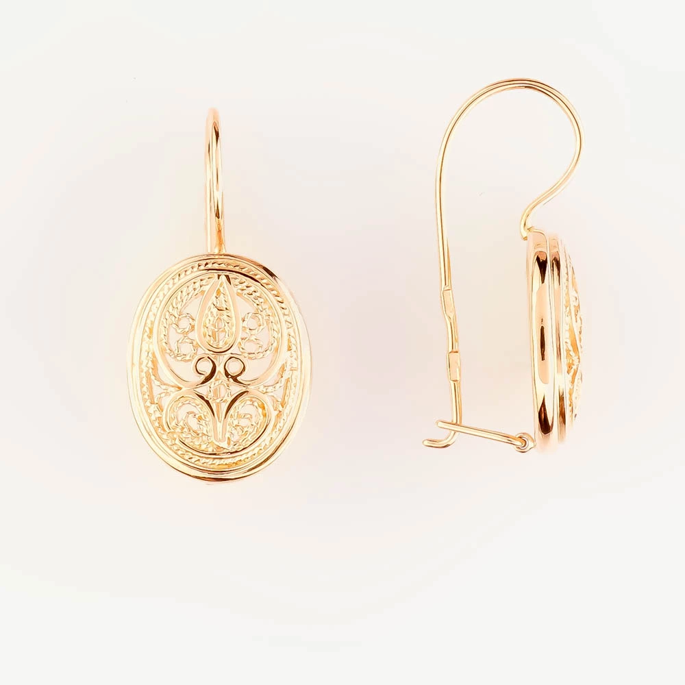Серьги из красного золота 585 пробы 1