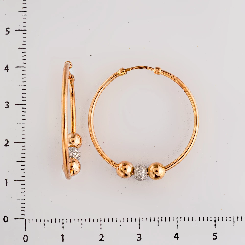 Серьги конго из красного золота 585 пробы 2