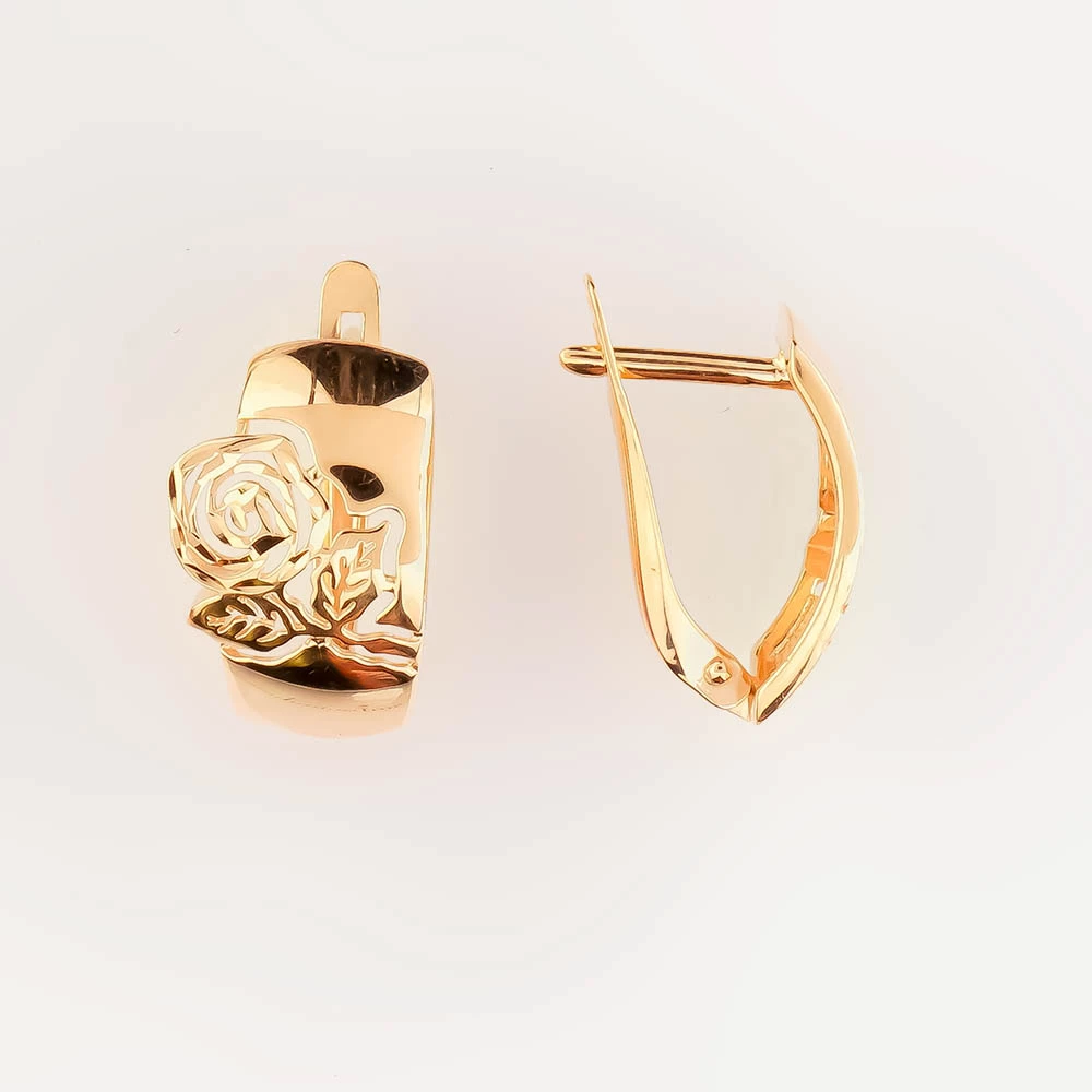 Серьги из красного золота 585 пробы 1