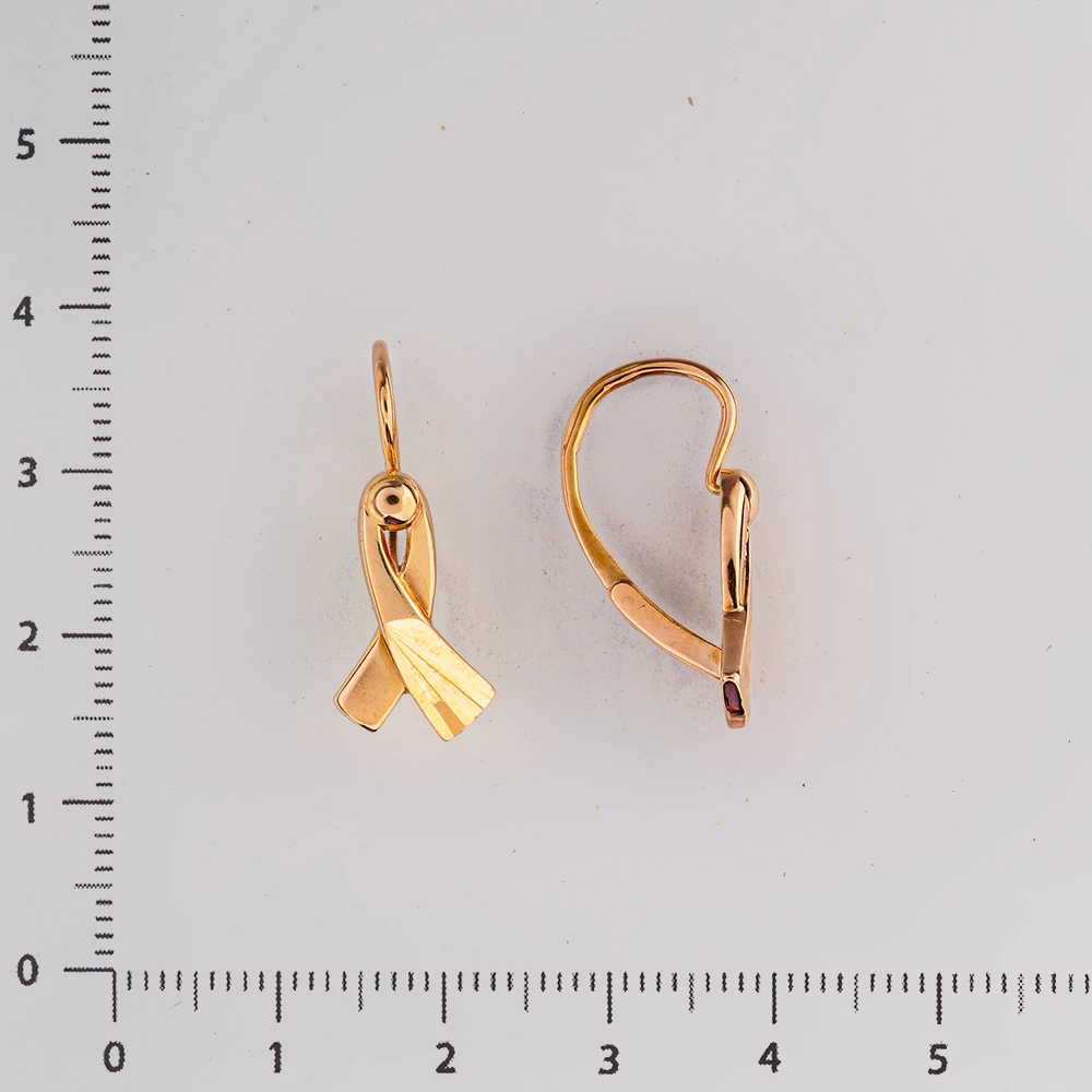 Серьги из красного золота 585 пробы 2