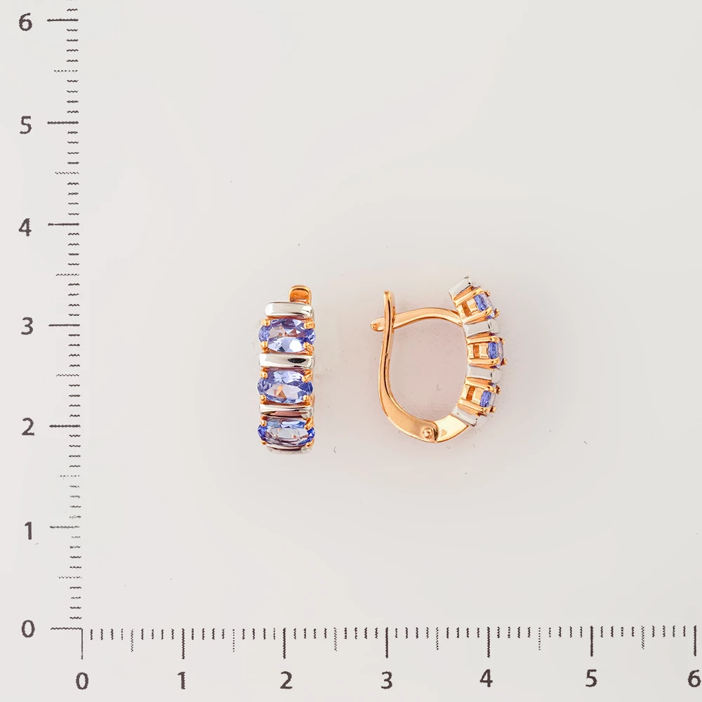 Серьги с аметистом из красного золота 585 пробы 2