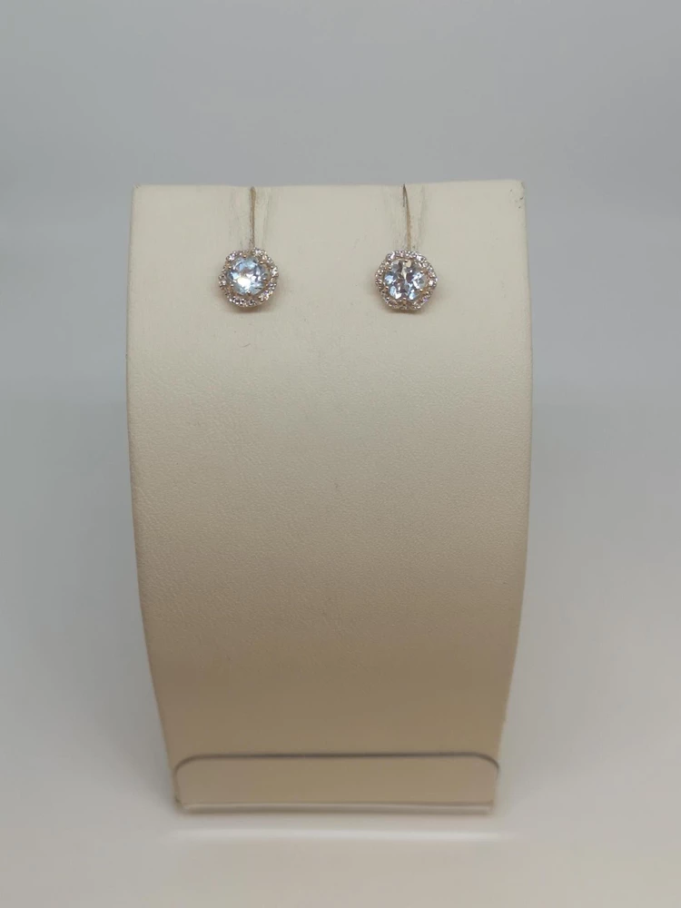 Серьги с топазом из красного золота 585 пробы 1