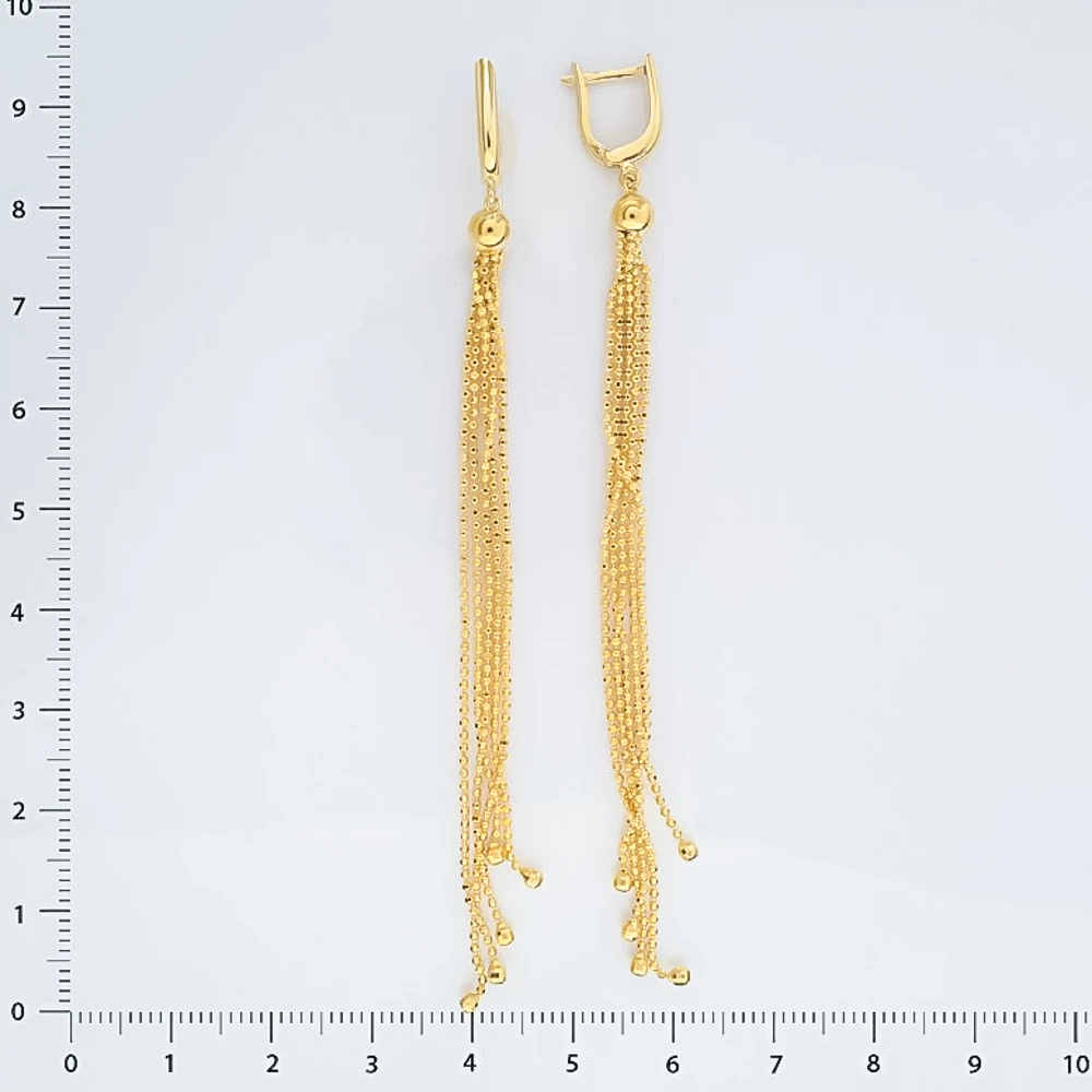 Серьги из желтого золота 585 пробы 2