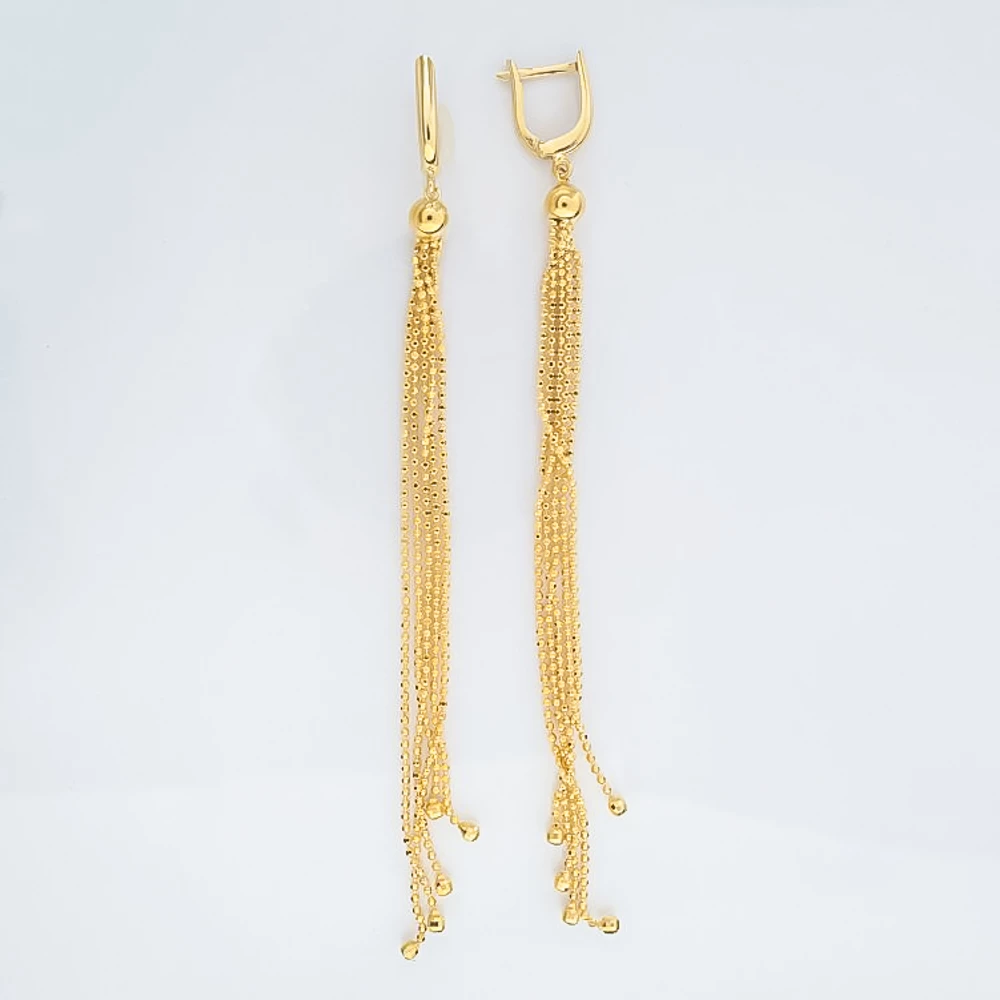 Серьги из желтого золота 585 пробы 1