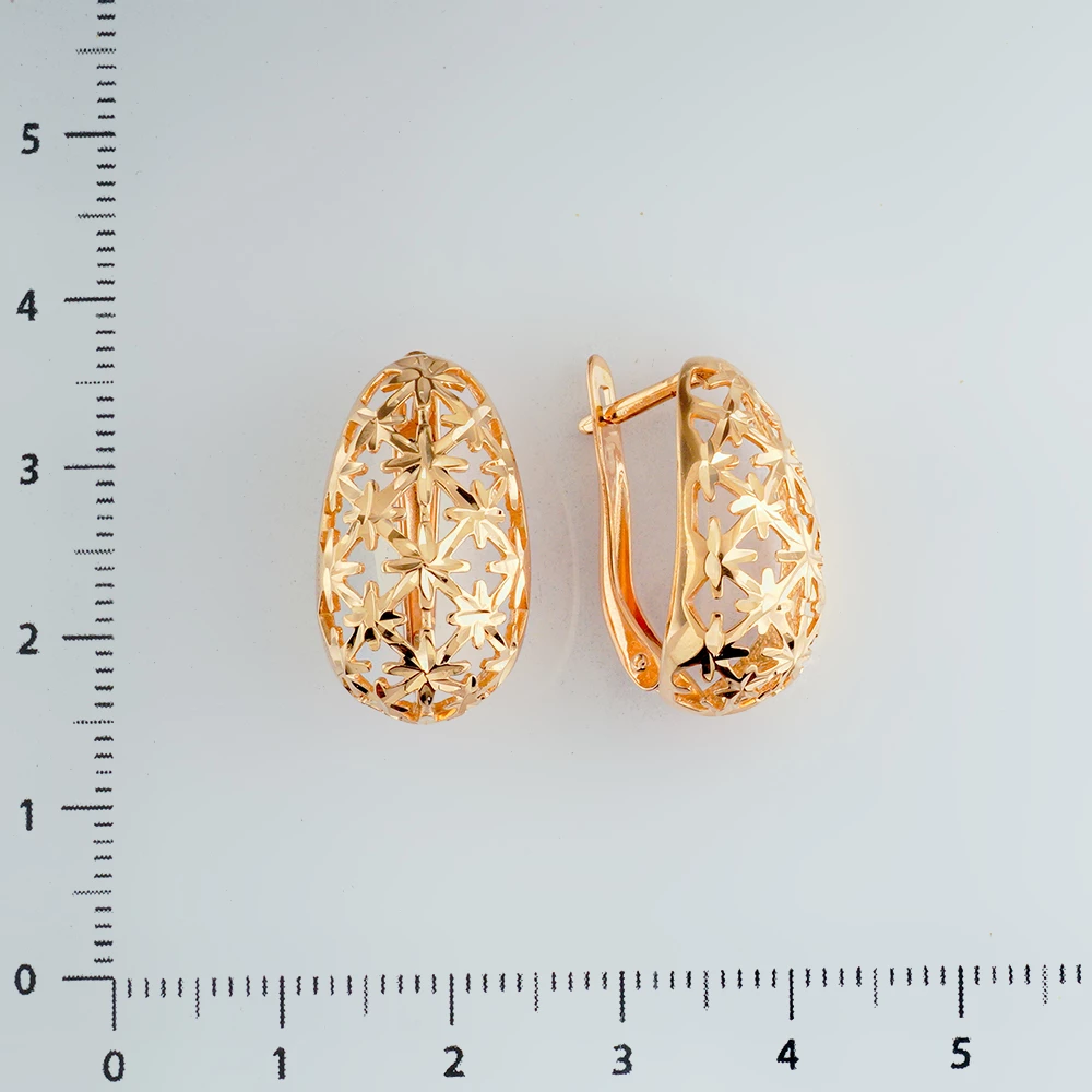 Серьги из красного золота 585 пробы 2