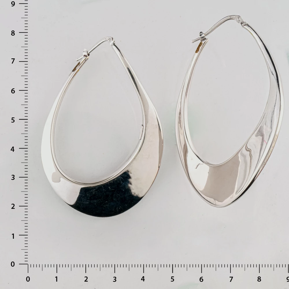Серьги конго из белого золота 585 пробы