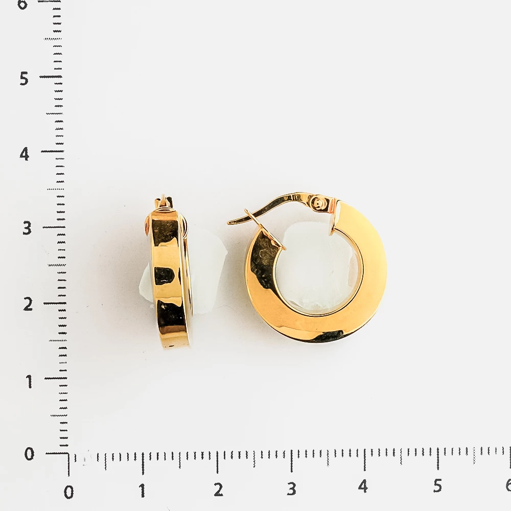 Серьги конго из желтого золота 585 пробы