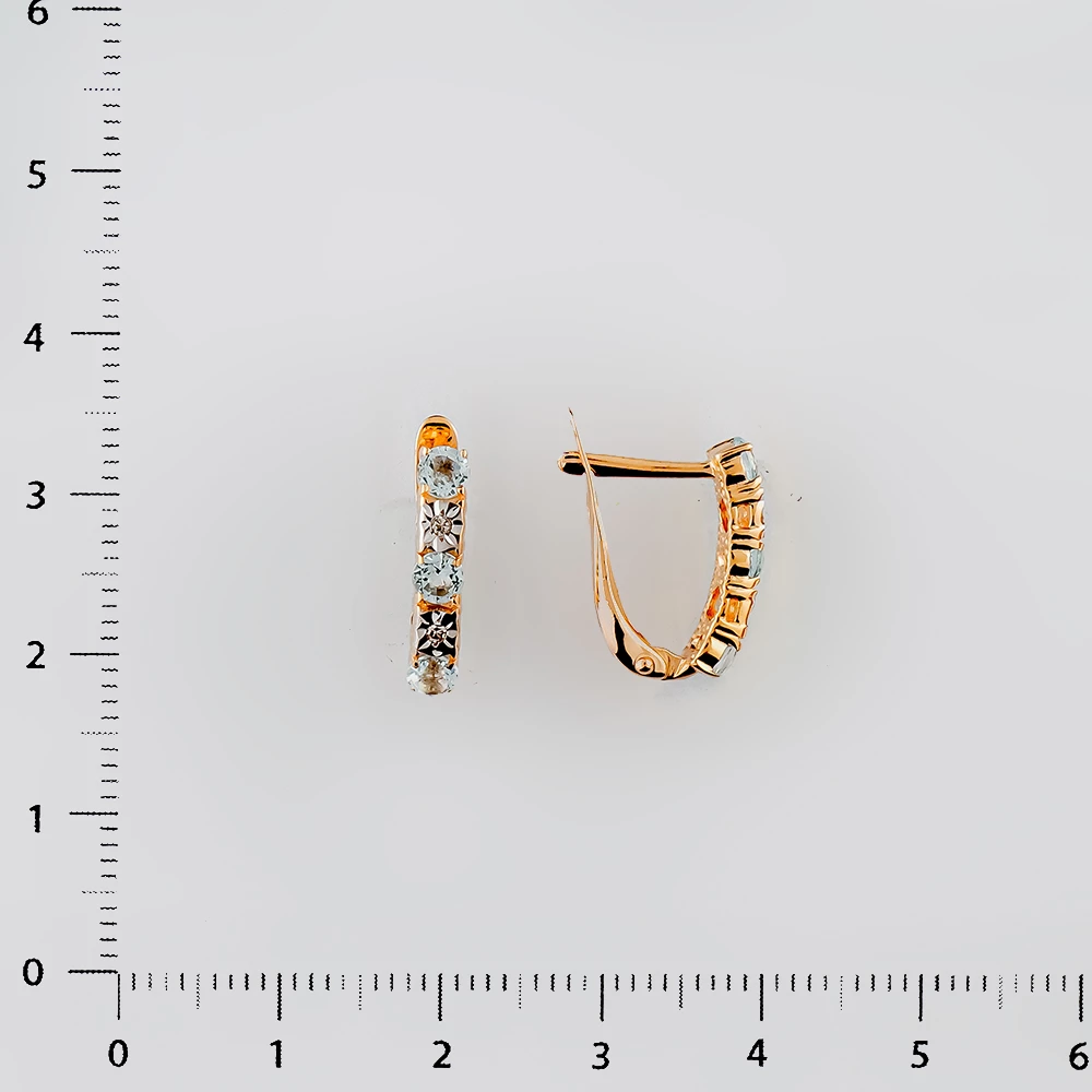 Серьги с топазом из красного золота 585 пробы