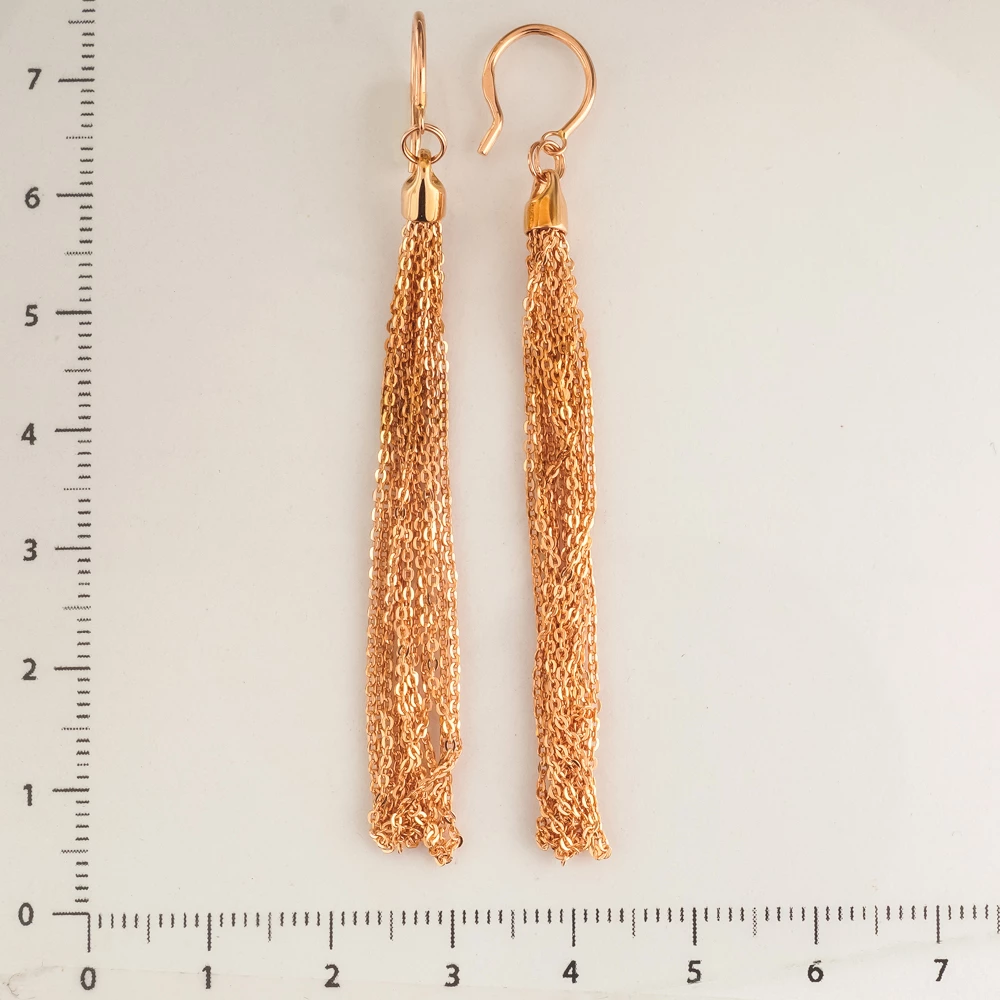 Серьги-продевки из красного золота 585 пробы