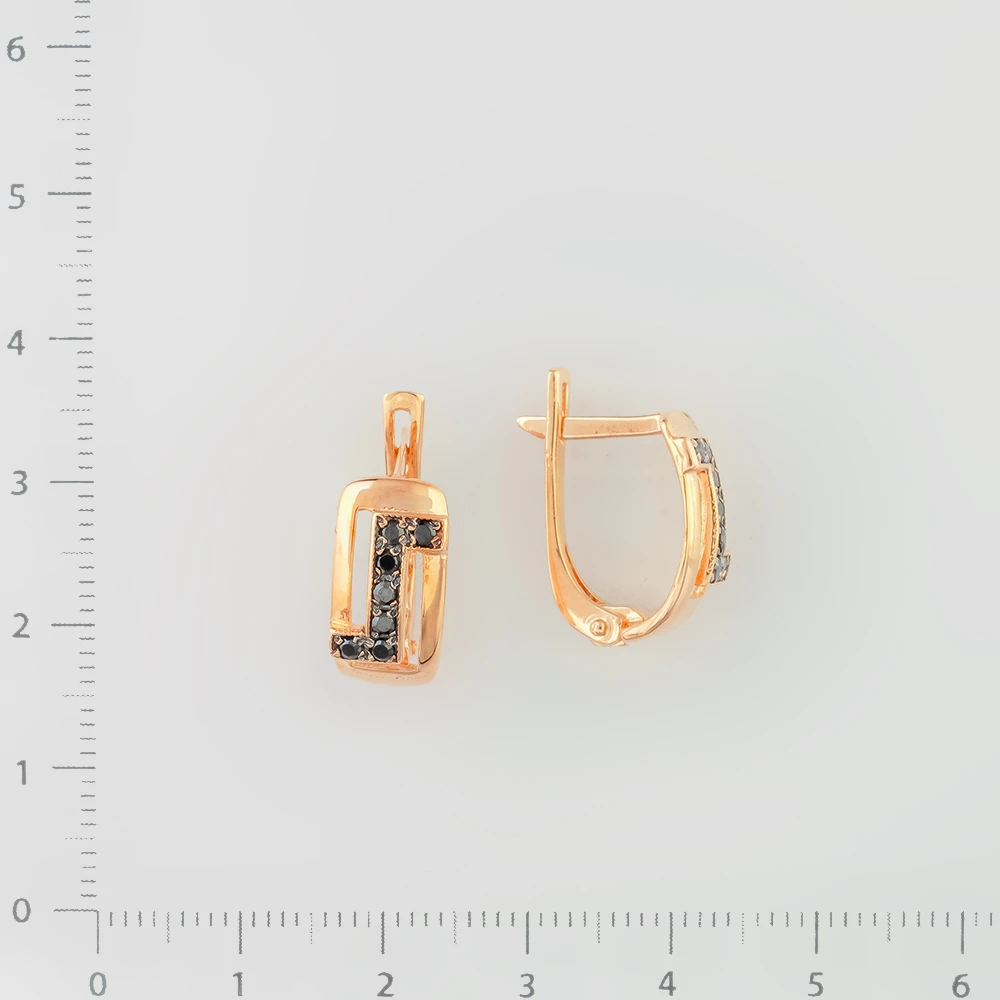 Серьги с агатом из красного золота 585 пробы