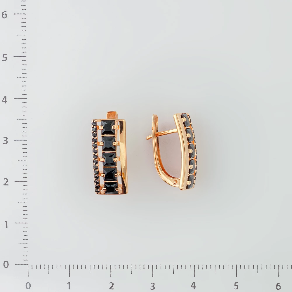 Серьги с агатом из красного золота 585 пробы