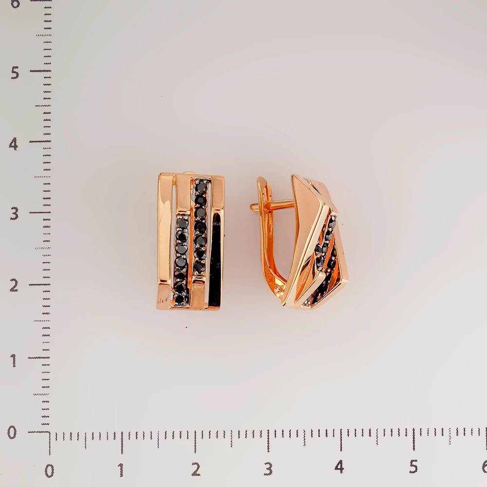 Серьги с агатом из красного золота 585 пробы