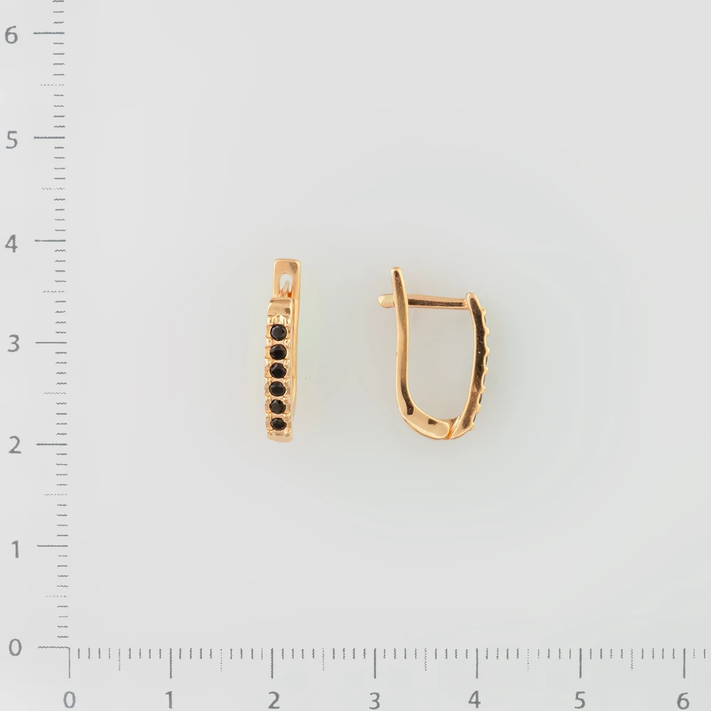 Серьги с агатом из красного золота 585 пробы