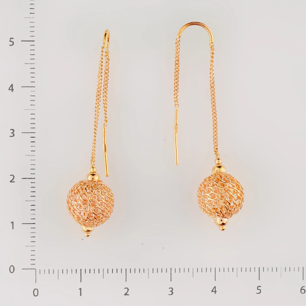 Серьги из красного золота 585 пробы