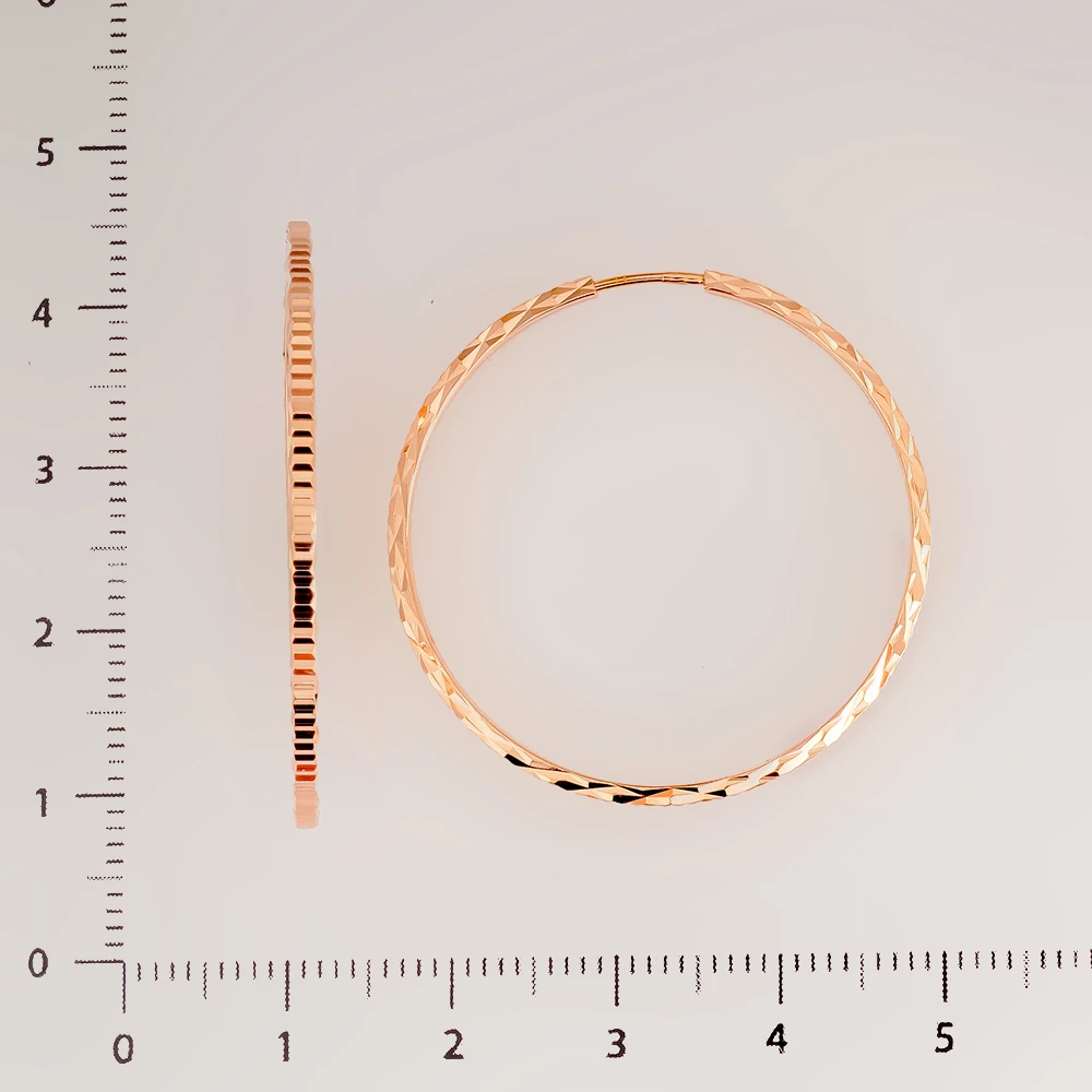 Серьги конго из красного золота 585 пробы
