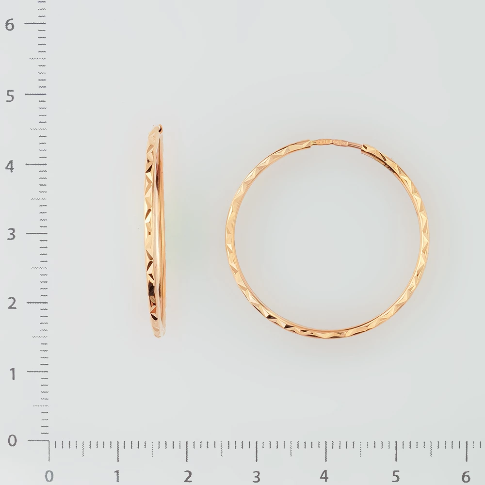 Серьги конго из красного золота 585 пробы