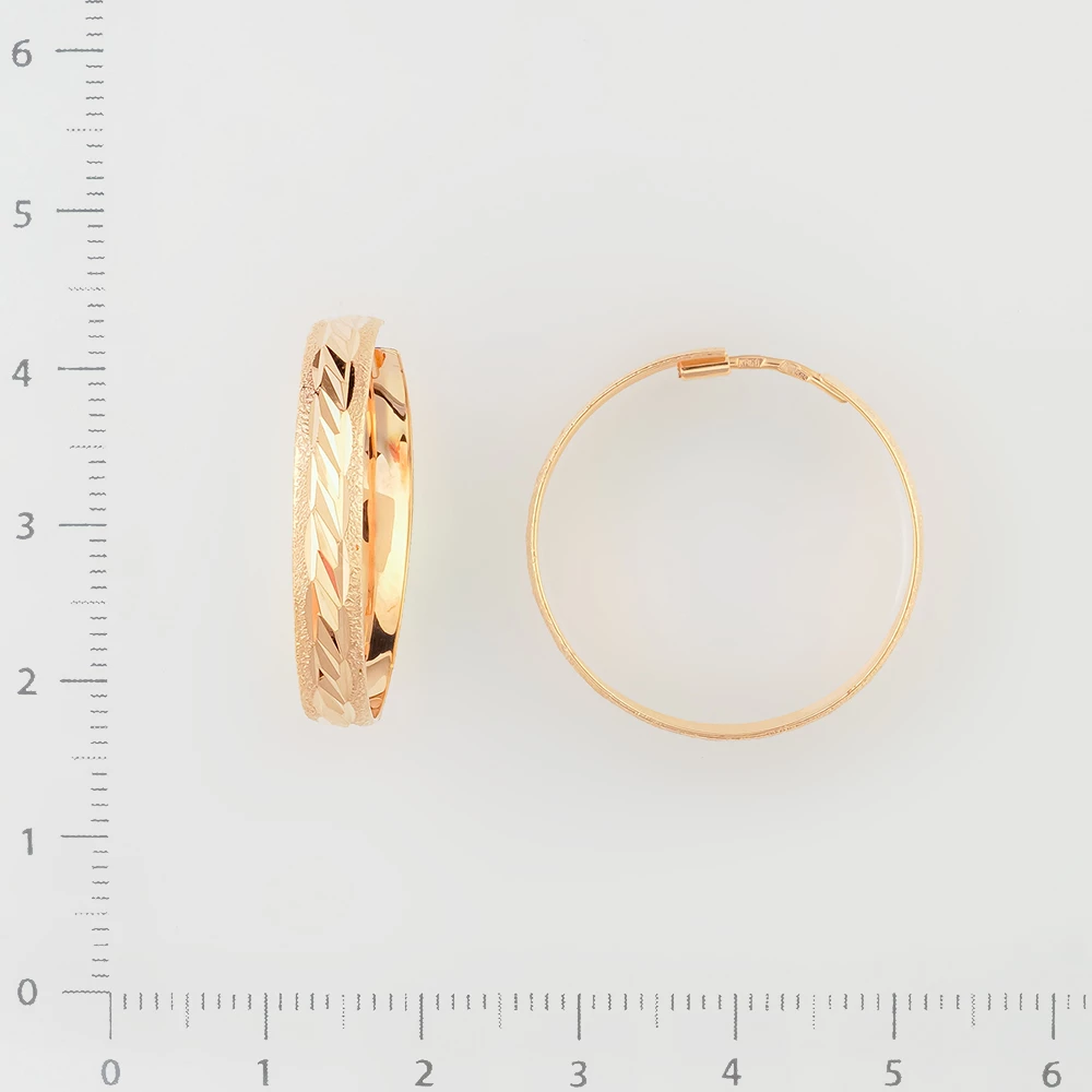Серьги конго из красного золота 585 пробы