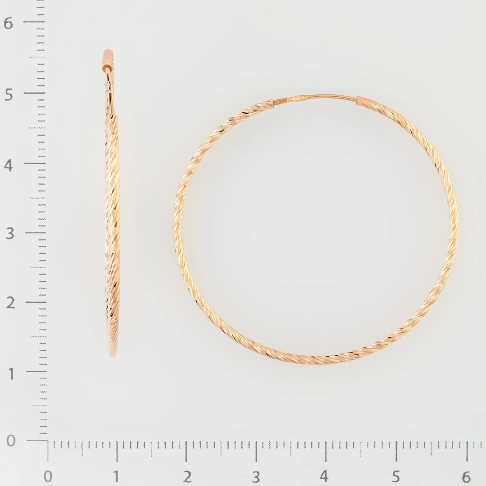 Серьги конго из красного золота 585 пробы