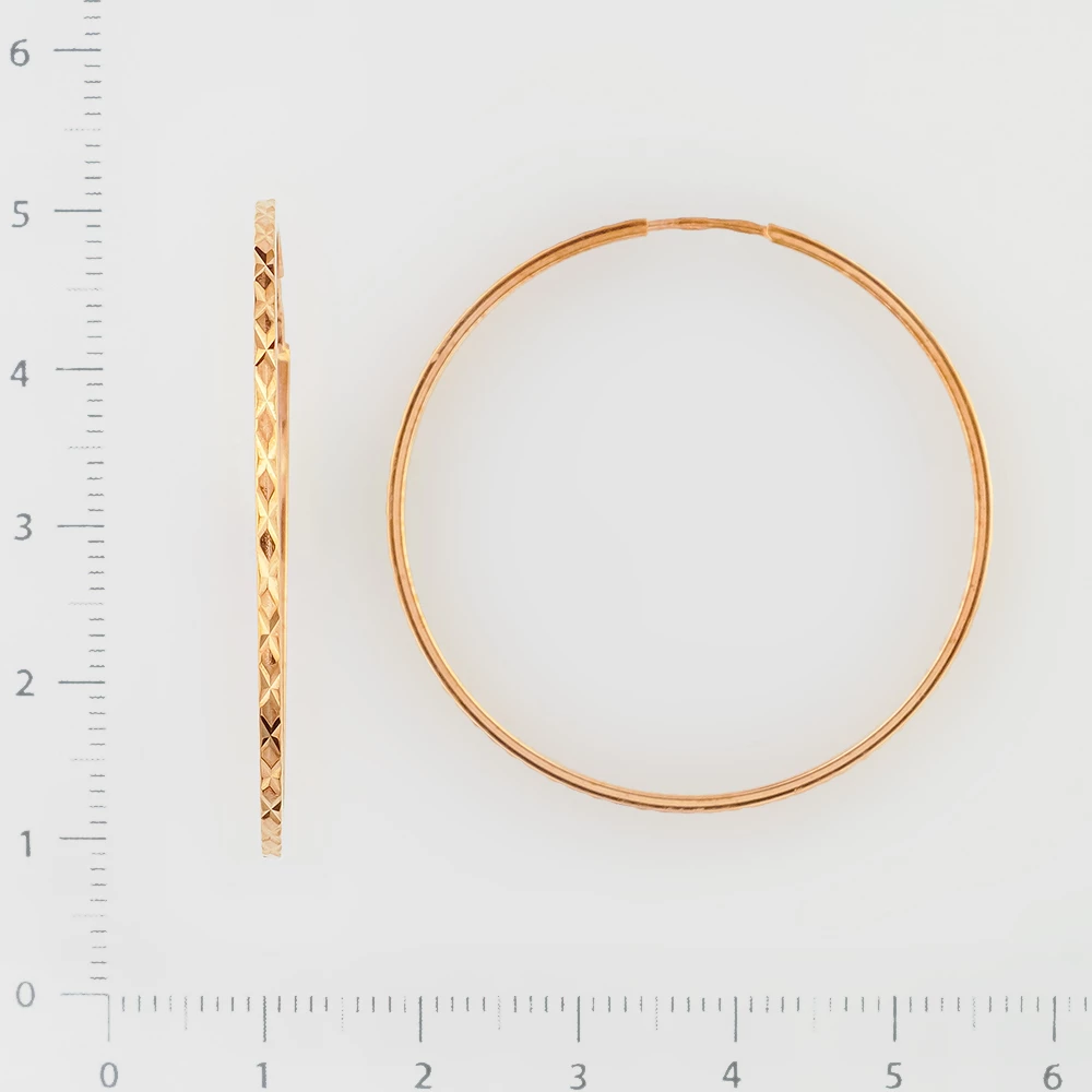 Серьги конго из красного золота 585 пробы