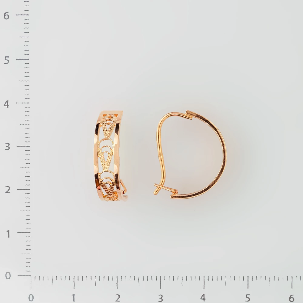 Серьги конго из красного золота 585 пробы