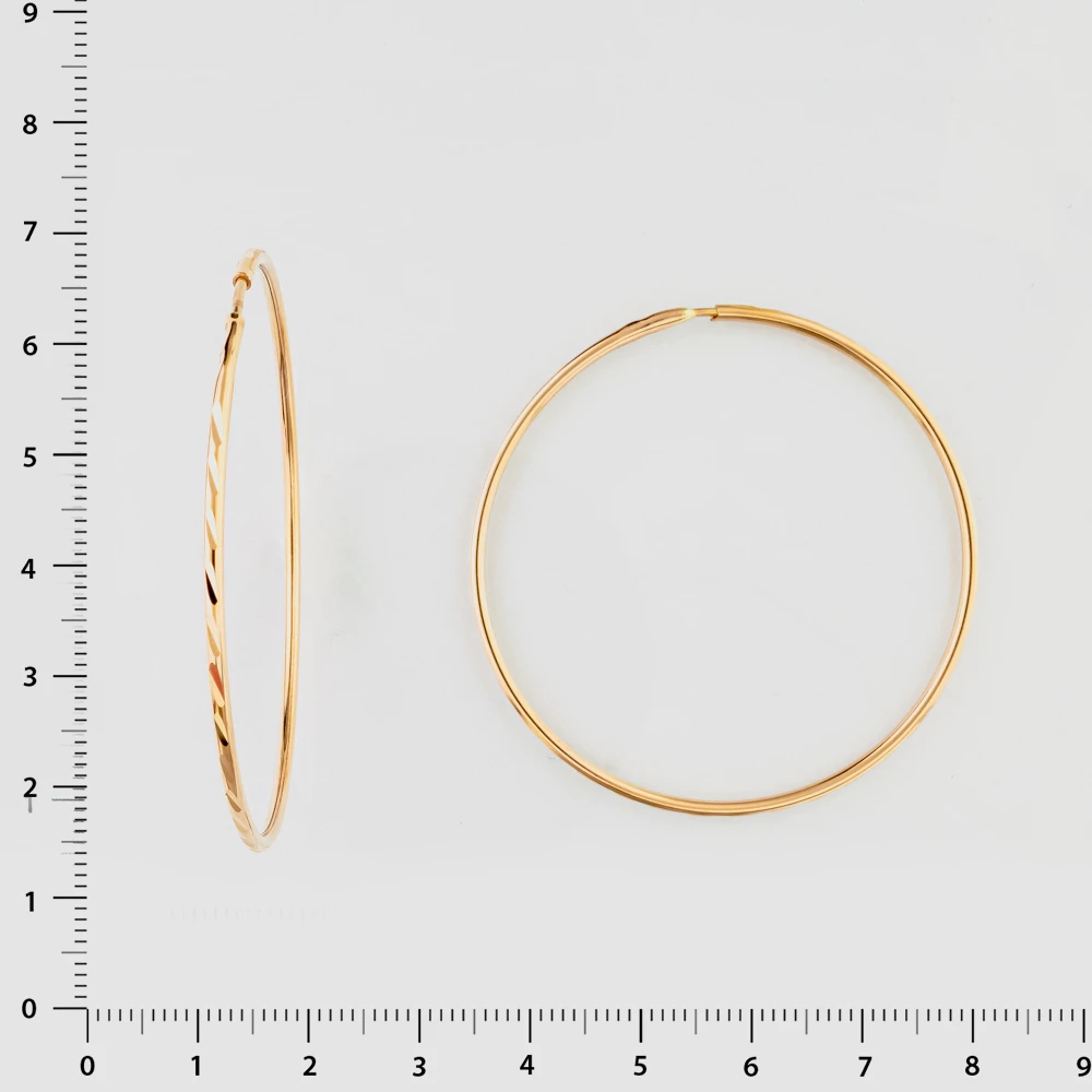 Серьги конго из красного золота 585 пробы