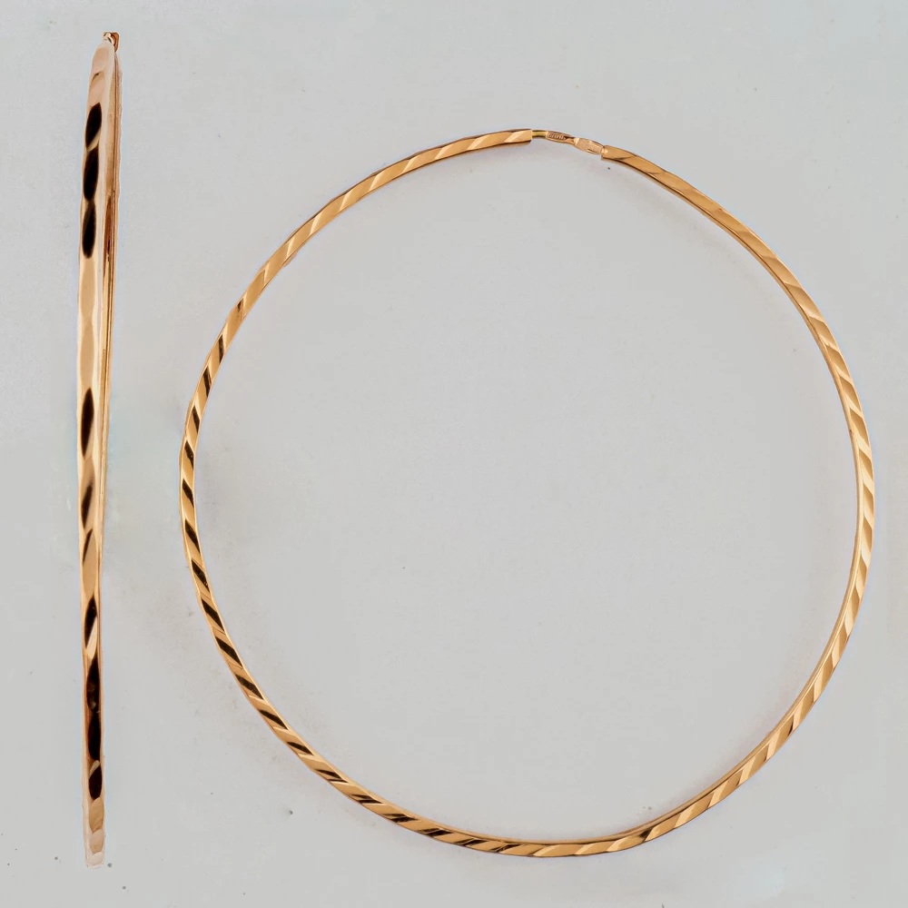 Серьги конго из красного золота 585 пробы