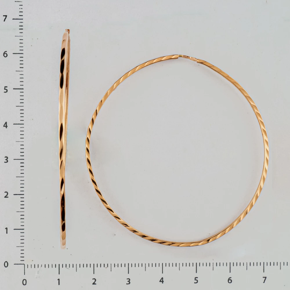Серьги конго из красного золота 585 пробы
