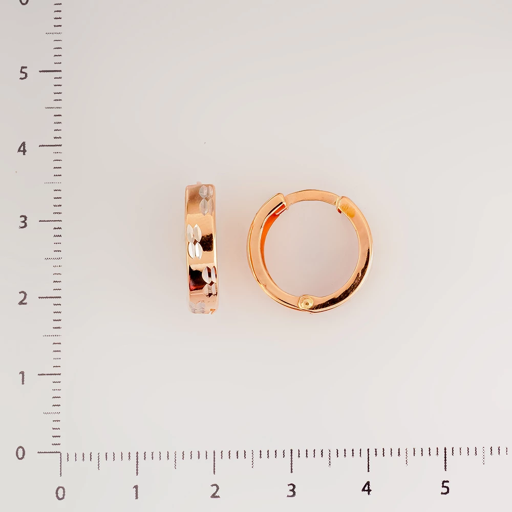 Серьги конго из красного золота 585 пробы