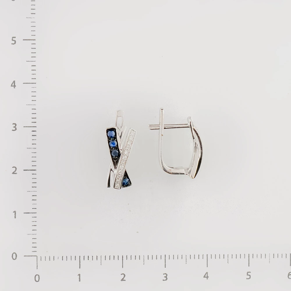 Серьги с сапфиром из белого золота 585 пробы