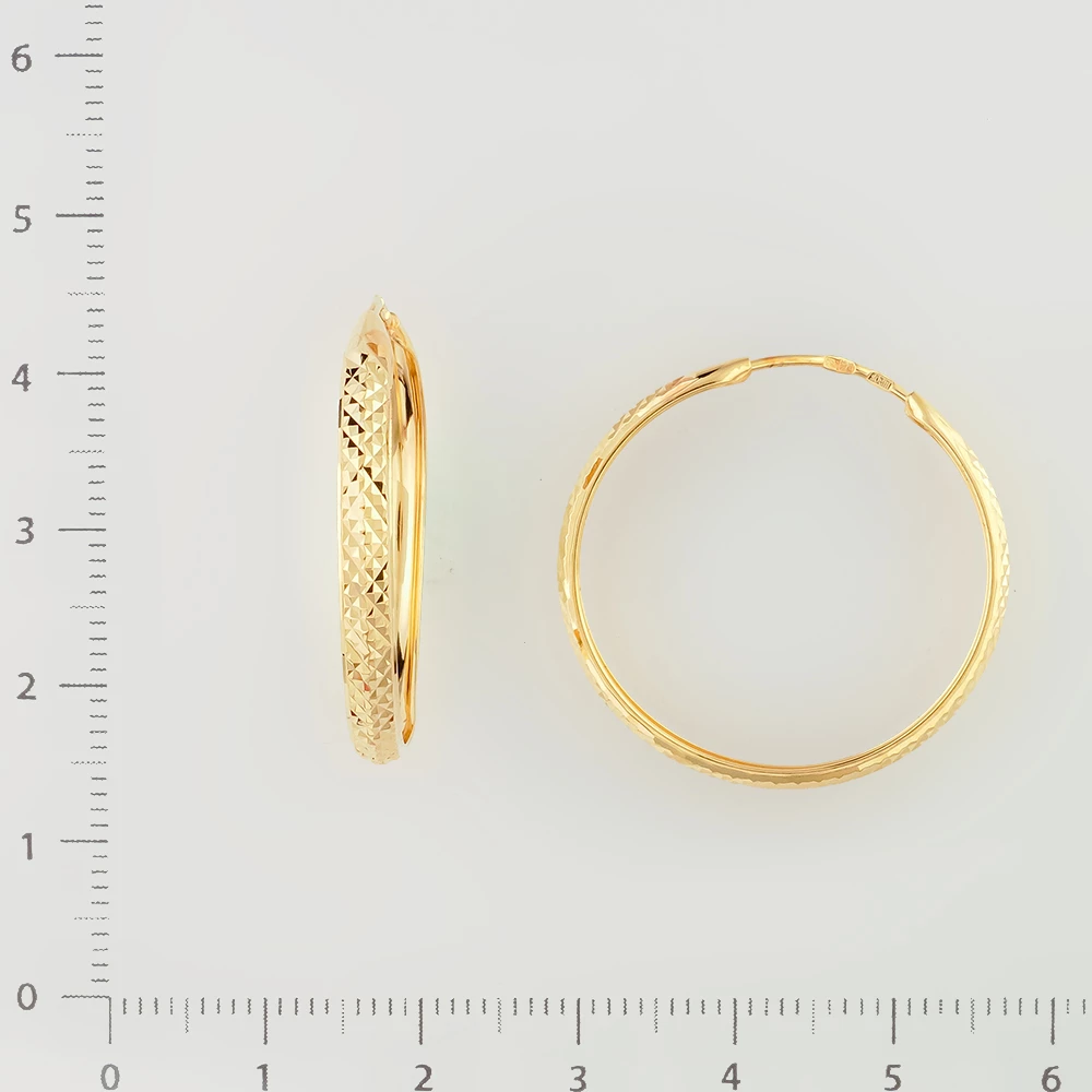 Серьги конго из желтого золота 585 пробы