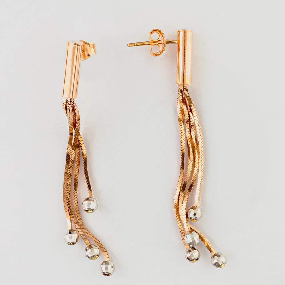 Серьги из красного золота 585 пробы