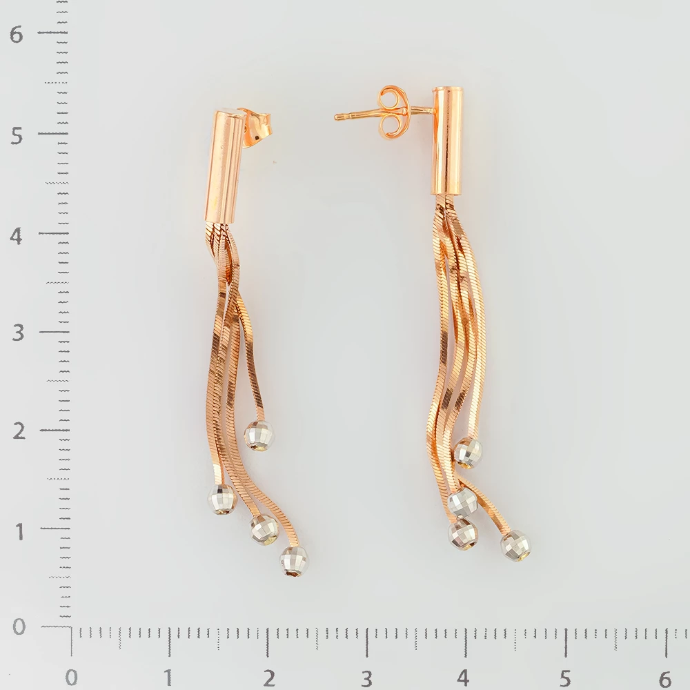 Серьги из красного золота 585 пробы