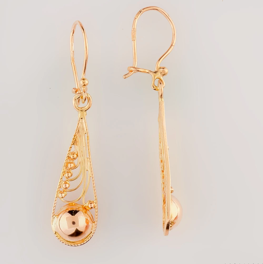 Серьги из красного золота 583 пробы