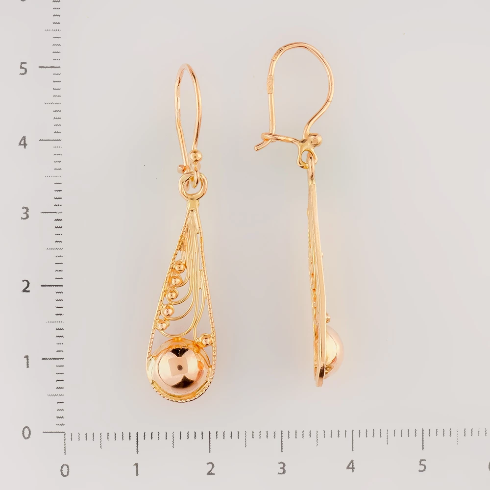 Серьги из красного золота 583 пробы