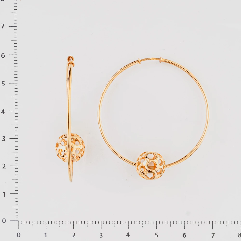Серьги конго из красного золота 585 пробы