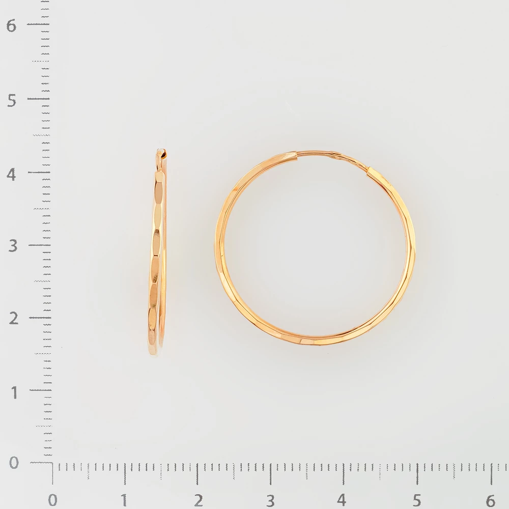 Серьги конго из красного золота 585 пробы