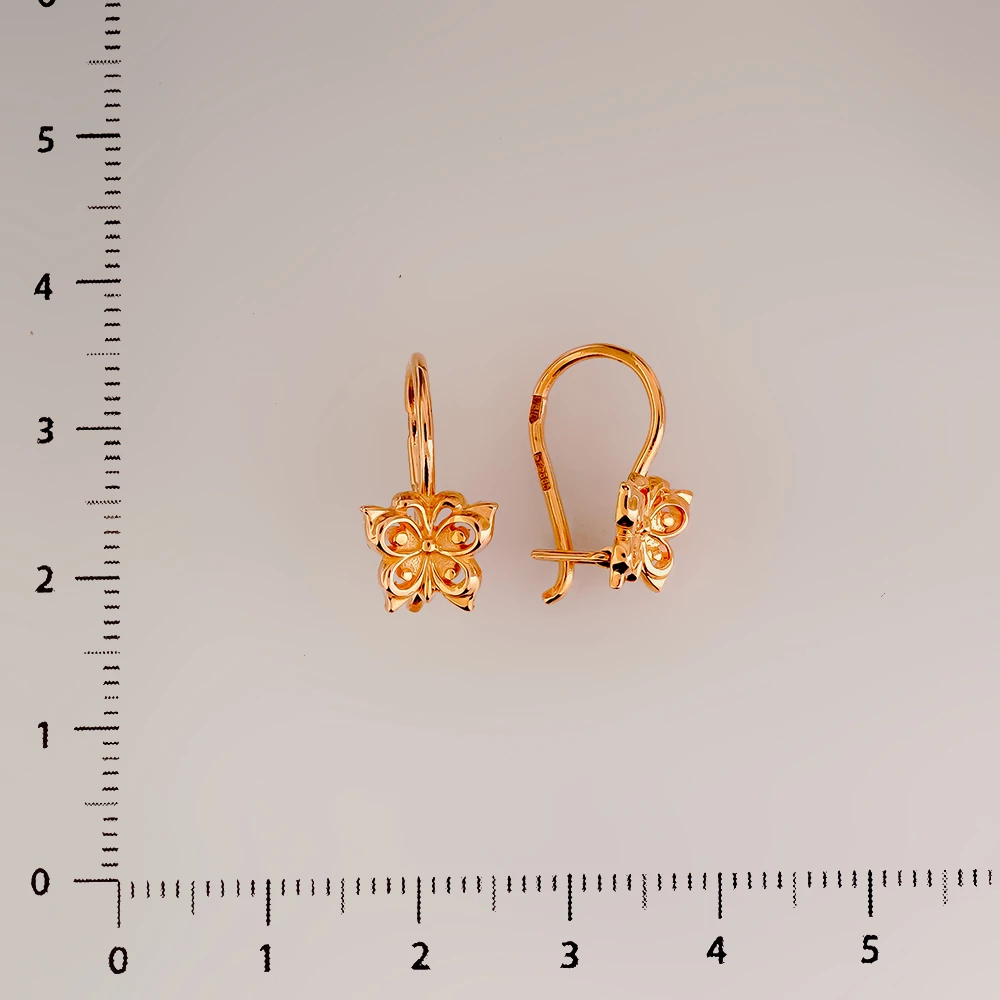 Серьги из красного золота 585 пробы